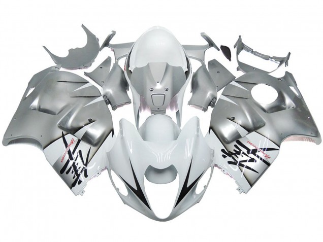 1997-2007 Estilo Plateado & Blanco Brillante OEM GSXR 1300 Carenado