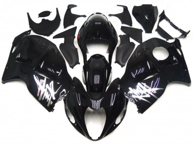1997-2007 Negro Brillante Con Calcomanías Plateadas GSXR 1300 Carenado