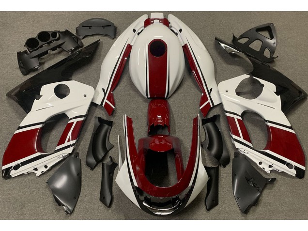 1998-2007 Blanco Brillante & Rojo Oscuro YZF600 Carenado