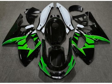 1998-2007 Negro Brillante Verde & Blanco YZF600 Carenado