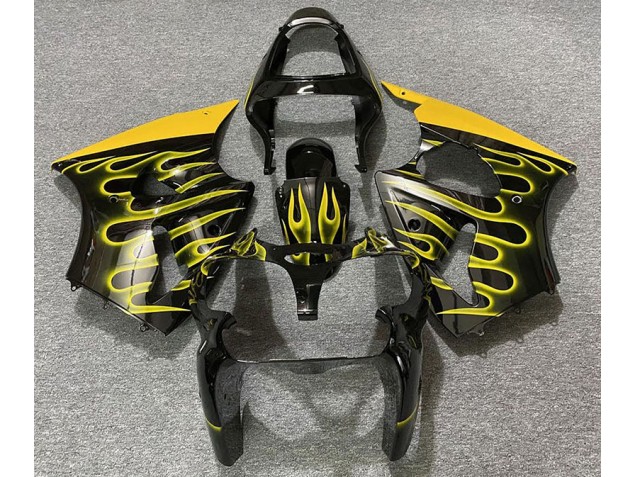 2000-2002 Negro Brillante & Amarillo Llama ZX6R Carenado