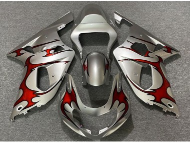 2001-2003 Plata Brillante & Rojo GSXR 600-750 Carenado