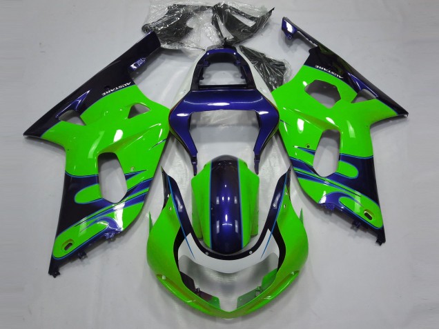2001-2003 Verde Brillante & Azul GSXR 600-750 Carenado