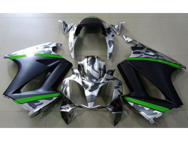 2002-2012 Gris Camuflaje & Verde VFR800 Carenado