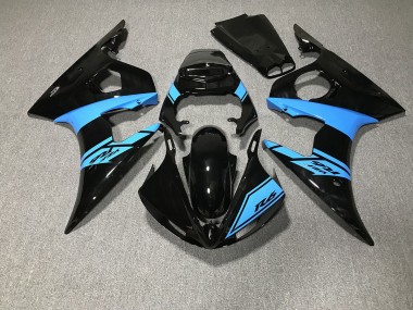 2003-2004 Negro Brillante & Azul Claro R6 Carenado
