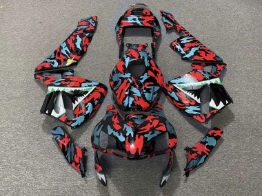 2003-2004 Rojo & Azul Camuflaje CBR600RR Carenado