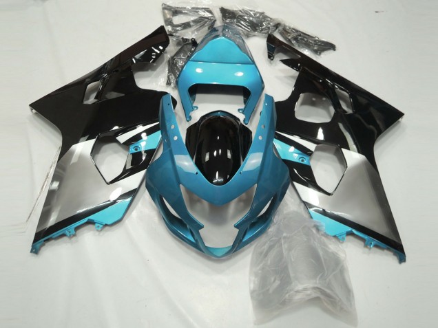 2004-2005 Azul Claro Plateado & Negro GSXR 600-750 Carenado