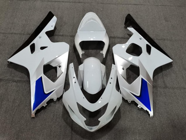 2004-2005 Estilo Azul Blanco & Plateado GSXR 600-750 Carenado