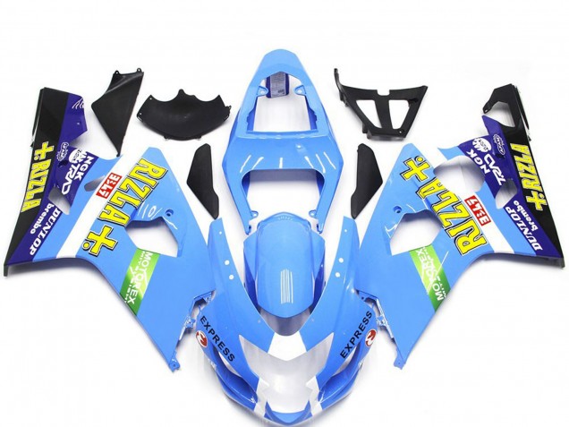 2004-2005 Estilo Azul Claro Rizla GSXR 600-750 Carenado