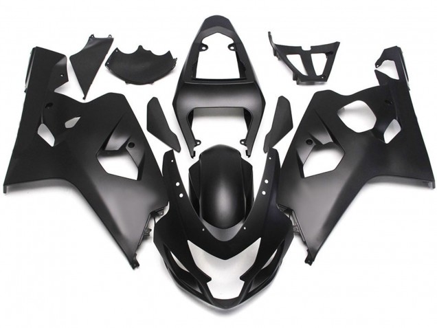 2004-2005 Estilo Negro Mate Con Calcomanías Rojas GSXR 600-750 Carenado