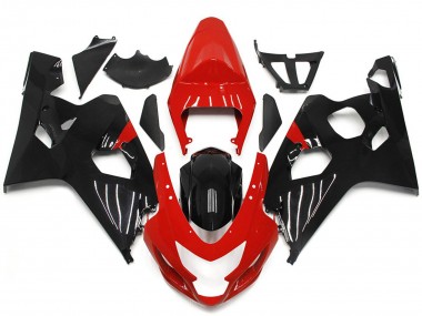 2004-2005 Estilo Rojo & Negro Brillante GSXR 600-750 Carenado