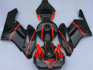 2004-2005 Negro Brillante & Rojo CBR1000RR Carenado