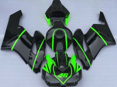 2004-2005 Negro Brillante & Verde Alta Visibilidad CBR1000RR Carenado