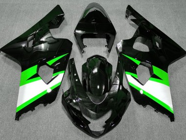 2004-2005 Negro Brillante & Verde GSXR 600-750 Carenado