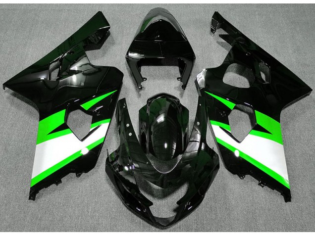 2004-2005 Negro Brillante & Verde GSXR 600-750 Carenado
