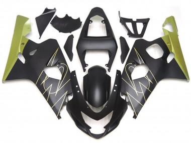 2004-2005 Negro Mate & Oro Corona Personalizado GSXR 600-750 Carenado