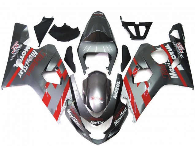 2004-2005 Plata & Rojo Movistar GSXR 600-750 Carenado