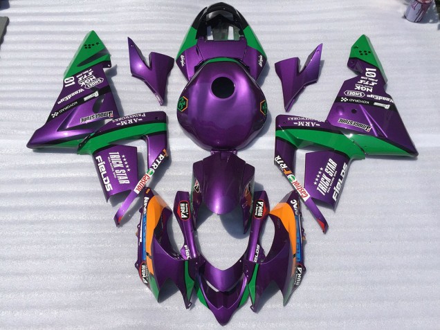 2004-2005 Púrpura & Verde Trickstar ZX10R Carenado