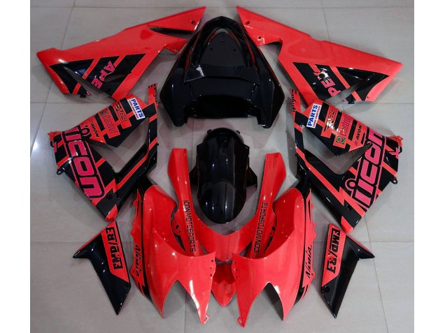 2004-2005 Rojo & Negro & Logotipos ZX10R Carenado