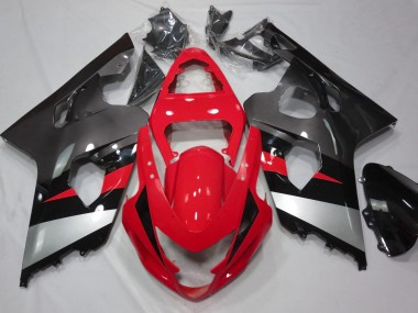 2004-2005 Rojo & Plata Brillo GSXR 600-750 Carenado