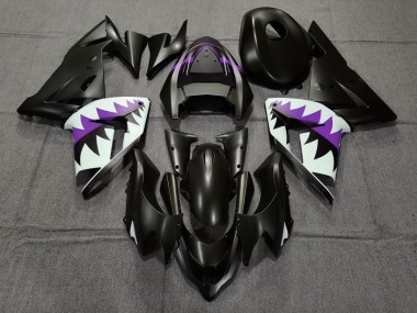 2004-2005 Tiburón Negro Mate & Morado ZX10R Carenado