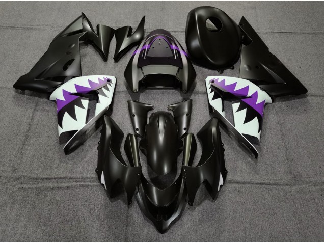 2004-2005 Tiburón Negro Mate & Morado ZX10R Carenado