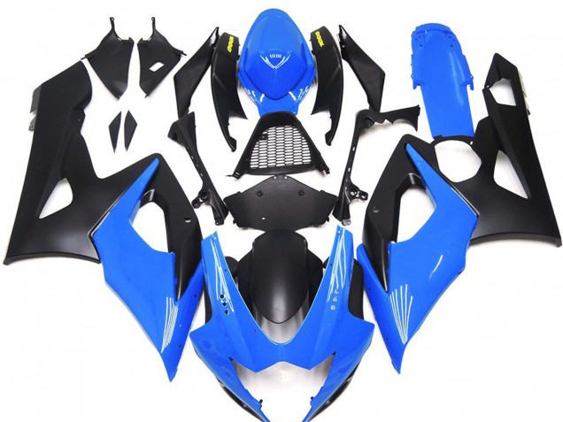 2005-2006 Azul Brillante Con Logotipos Amarillos GSXR 1000 Carenado