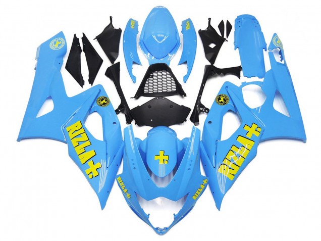 2005-2006 Blanco Azul Con Amarillo Rizla GSXR 1000 Carenado