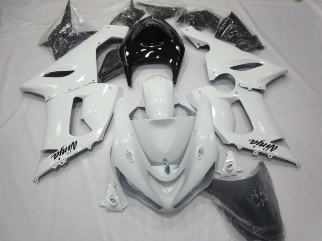 2005-2006 Blanco Brillante Con Cola Negra ZX6R Carenado