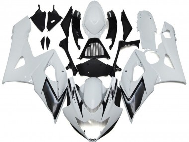 2005-2006 Estilo Blanco Brillante Con Toques Plateados GSXR 1000 Carenado