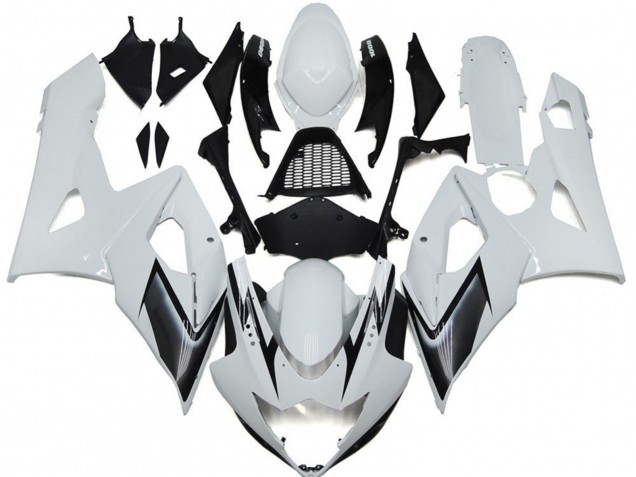 2005-2006 Estilo Blanco Brillante Con Toques Plateados GSXR 1000 Carenado