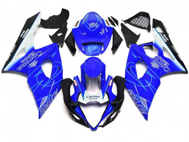 2005-2006 Estilo Corona Azul & Blanco GSXR 1000 Carenado