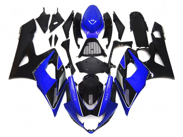 2005-2006 Negro & Azul Brillante Con Plata GSXR 1000 Carenado