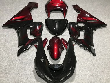 2005-2006 Negro Brillante & Rojo ZX6R Carenado