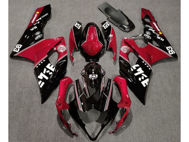 2005-2006 Rojo Brillante & Negro Personalizado GSXR 1000 Carenado