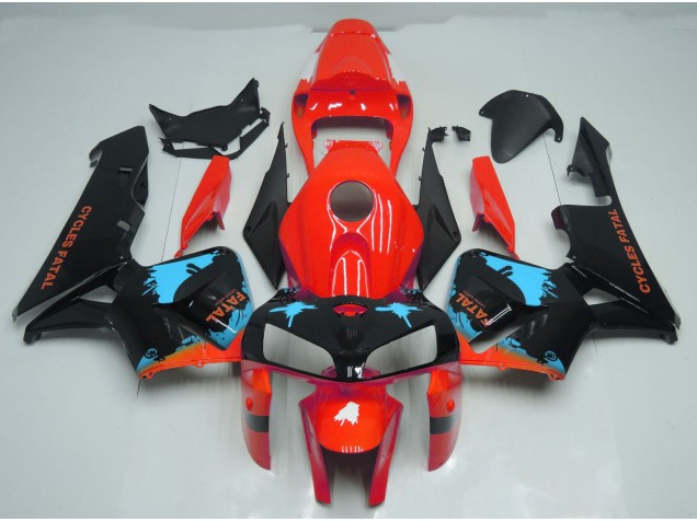 2005-2006 Salpicadura Azul Claro Sobre Rojo CBR600RR Carenado