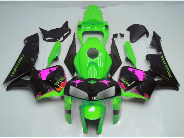 2005-2006 Salpicadura Rosa Sobre Verde CBR600RR Carenado