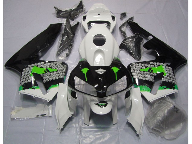 2005-2006 Salpicadura Verde Sobre Negro Brillante CBR600RR Carenado