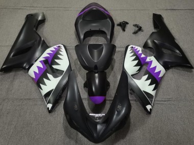2005-2006 Tiburón Negro Mate & Morado ZX6R Carenado