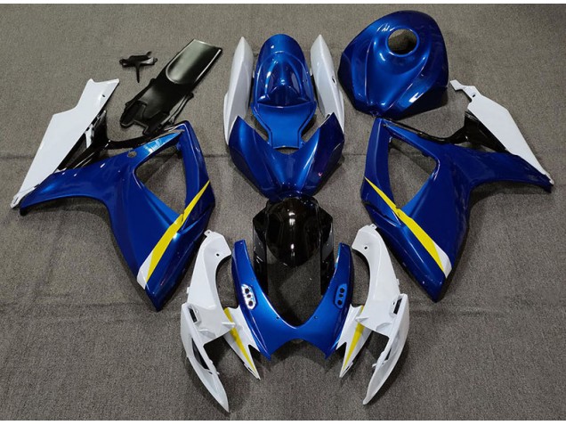 2006-2007 Azul Brillante Blanco & Amarillo GSXR 600-750 Carenado