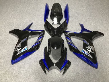 2006-2007 Azul Brillante & Negro Personalizado GSXR 600-750 Carenado