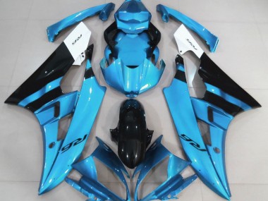 2006-2007 Azul Claro Brillante & Negro R6 Carenado