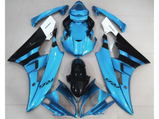2006-2007 Azul Claro Brillante & Negro R6 Carenado