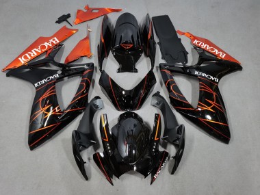 2006-2007 Bacardi Negro & Naranja GSXR 600-750 Carenado