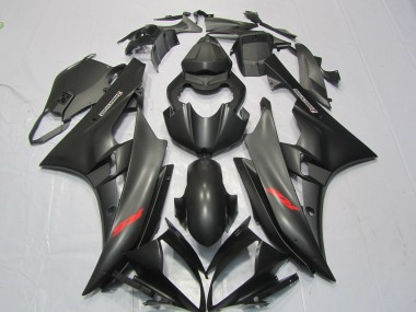 2006-2007 Calcomanía Roja Negra Mate R6 Carenado