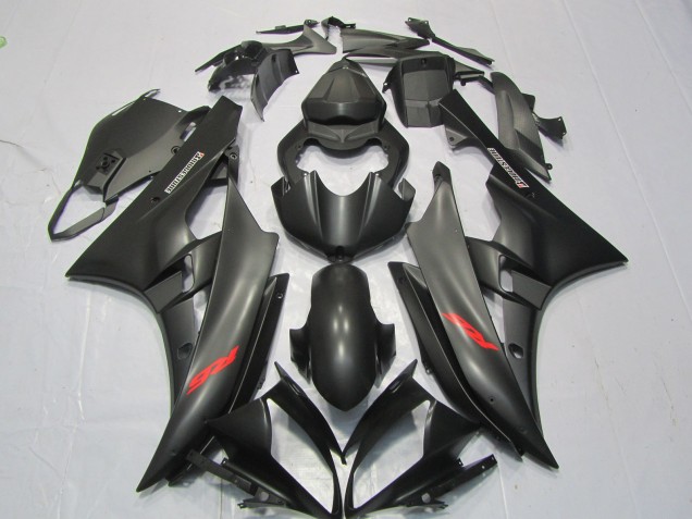 2006-2007 Calcomanía Roja Negra Mate R6 Carenado
