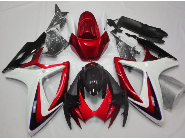 2006-2007 Degradado Rojo & Blanco GSXR 600-750 Carenado