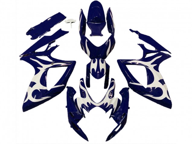 2006-2007 Diseño Azul Oscuro & Blanco GSXR 600-750 Carenado