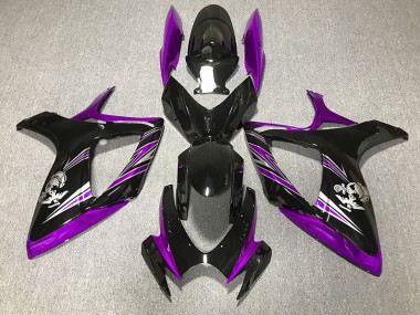 2006-2007 Diseño Morado Brillante & Negro GSXR 600-750 Carenado