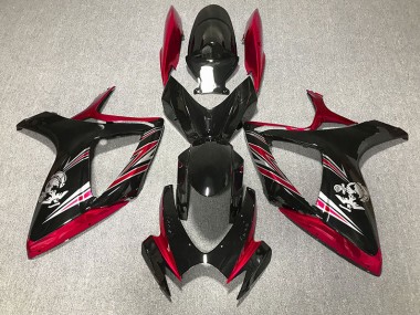 2006-2007 Diseño Rojo Brillante & Negro GSXR 600-750 Carenado